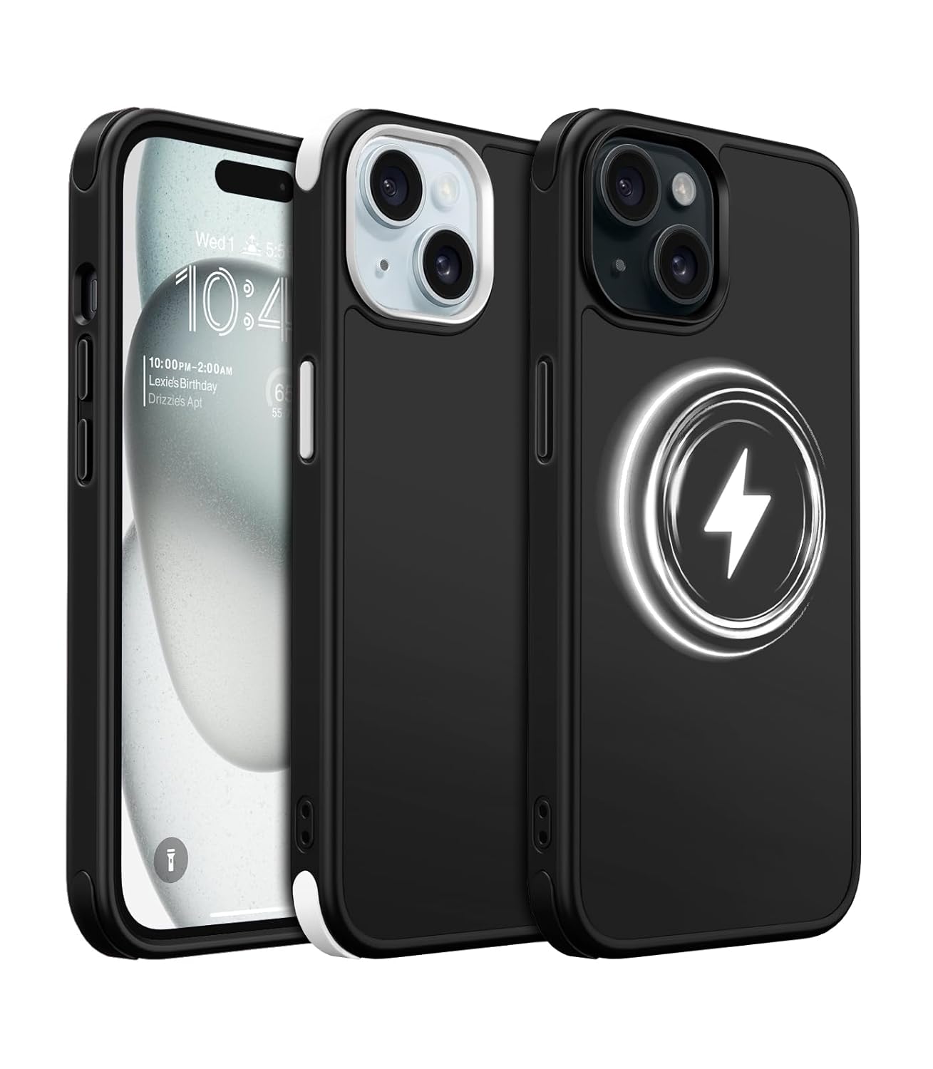 Mobnano for iPhone 15 Case Compatible with MagSafe – Frosted Matte Shockproof Case, Replaceable Anti-Collision Corners & Buttons (2 Colors), Slim Fit & Full Protection Phone...