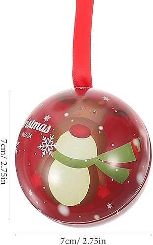 Miniatura 2 de Tarro de caramelo de Navidad, caja de bolas de caramelo, contenedor de galletas, regalos de Navidad, bolas redondas para árbol de Navidad, latas de