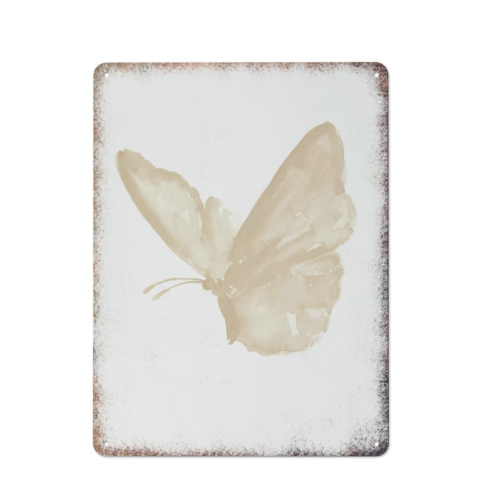 Beige Flying Butterfly Minimalist Home Yard Vintage Wall Decor Art 12 * 16inch