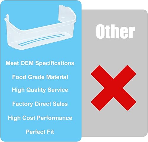 Miniatura 5 de 242126602 Piezas de repuesto para refrigerador (paquete de 2) 242126602 Reemplazo de estante de puerta de galería de refrigerador compatible con