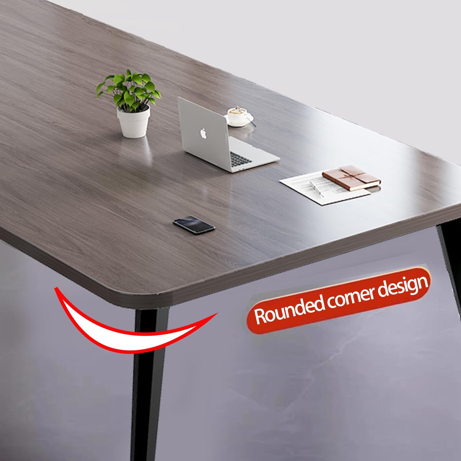 Tavolo da Conferenza Piccolo, for 4 Persone, Scrivania for Seminari E Formazione, Scrivania for Computer Dal Design Salvaspazio, Tavolo Da Riunione Rettangolare(Black,62.9x39.3in/160x100cm)