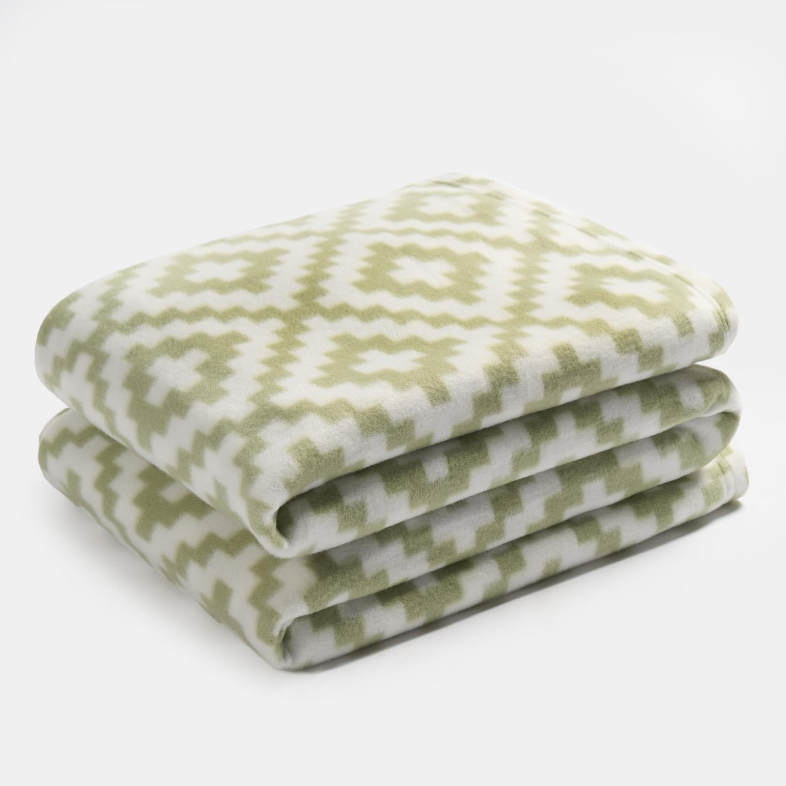 OHS Geo Tile Throw Over Bed Blanket Travel Garden Chair Fleece BedspreadSage from B&Q