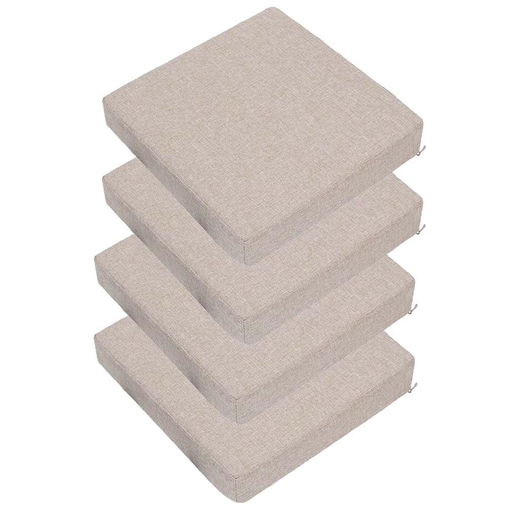 Chair Seat Cushion Set of 1/2/4 Square Stool Cushions 10/12/14 Inches Chair Pads with Ties ,Thicken 5/8CM,Non Slip Chair Padding for Dining ,Office ,Kitchen ,Indoor Outdoor Chairs ( Color : A , Size :