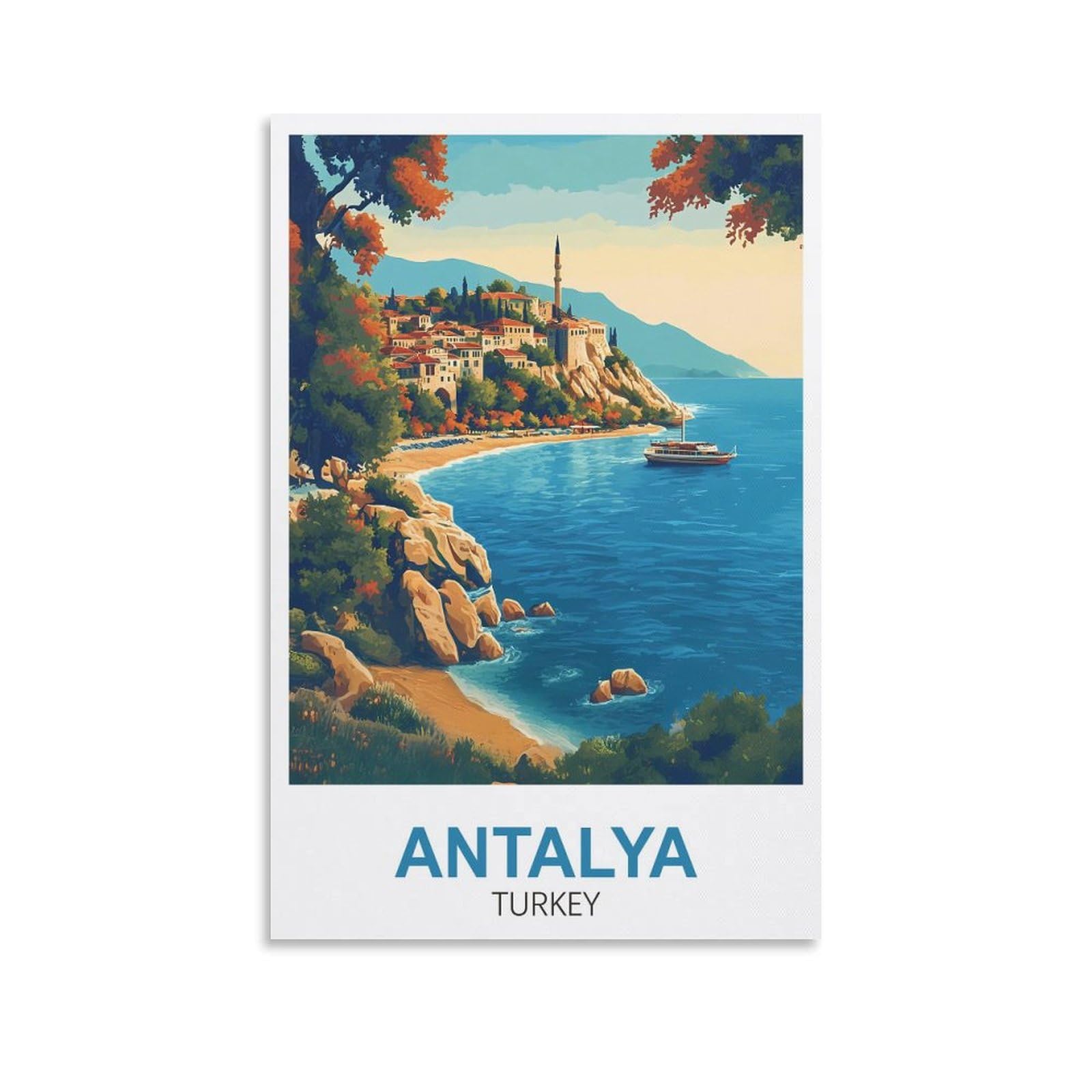 Nprzm A180 Tin Signs Retro Antalya Turkey Tin Sign Plaque Poster Wall Art Decoration For Cafe Bar Restaurant Pub 15X30cm