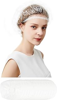 Disposable Shower Caps, 150 Pcs Plastic Shower Cap, Extra Large Thick Elastic Shower Caps for Women Disposable, Hair Cap f...