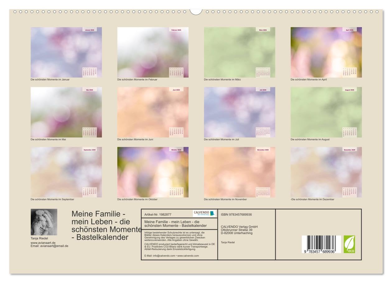 Meine Familie - mein Leben - die schönsten Momente - Bastelkalender (hochwertiger Premium Wandkalender 2026 DIN A2 quer), Kunstdruck in Hochglanz: ... in Szene gesetzt werden (CALVENDO Menschen)