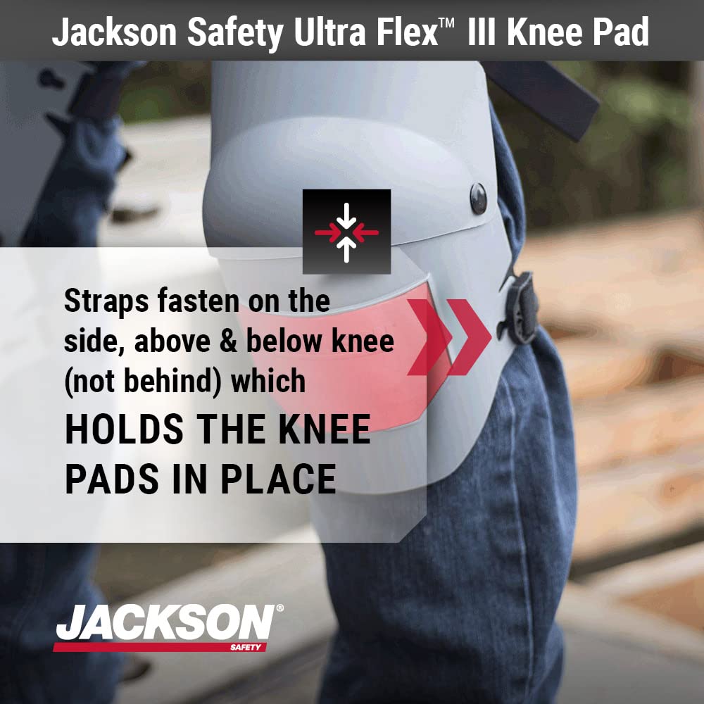 JACKSON Safety 95110 Ultra-Flex wysokiej jakości ochronne trwałe antypoślizgowe ochraniacze na kolana do pracy, ogrodnictwa, podłóg lub DIY, szary