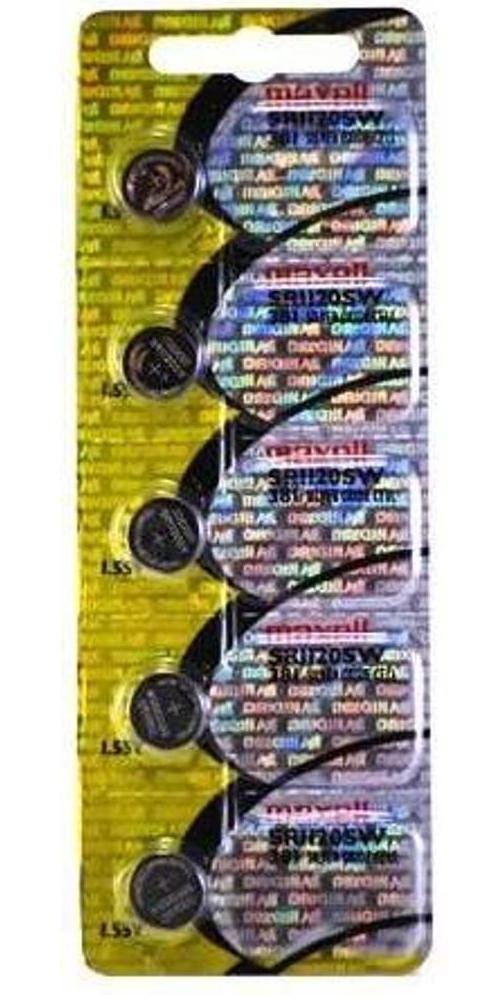 Maxell 381 / SR1120SW 1.5V Button Battery, Watch Battery - 5 Pieces