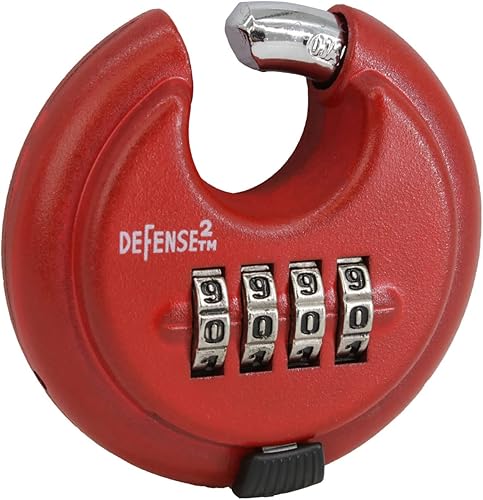 Miniatura 5 de Cerradura de disco para unidad de almacenamiento, cerradura de combinación de 4 dígitos, candado para exteriores, resistente a la intemperie, 6