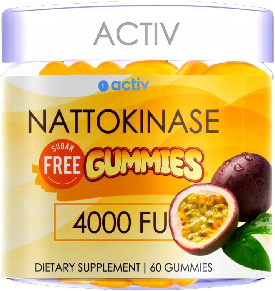 Nattokinase 4000 fu | Nattokinase Supplement from Japanese Natto 50X Strength | Sugar Free with Monk Fruit & Vegan | Passion Fruit 60 Gummies Nattokinase 4000 fu | Nattokinase Supplement from Japanese Natto 50X Strength | Sugar Free with Monk Fruit & Vegan | Passion Fruit 60 Gummies