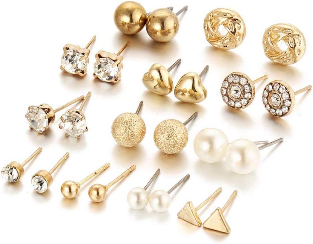 Latest pairs Earrings Combo Set Crystal Pearl Stud Earrings for Women