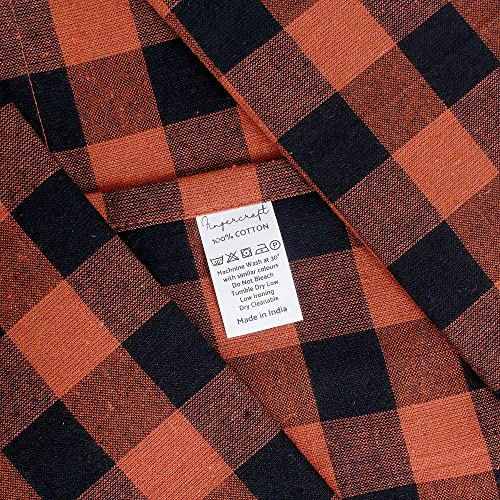 Image of FINGERCRAFT Gingham Check Cloth Napkins 100% Cotton Fabric, Set of 12, 20x20 Inches Table Napkins Good Absorbency, Washable and Reusable Best for Farmhouse, Kitchen, Hotels (Rust Black Check)