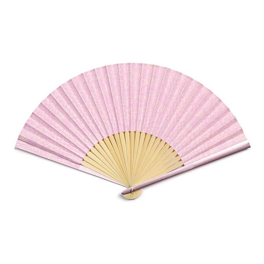 Wagami Koji Sensu Folding Fan Urushi Paper Bamboo Aluminum 8.3in Pink Japan