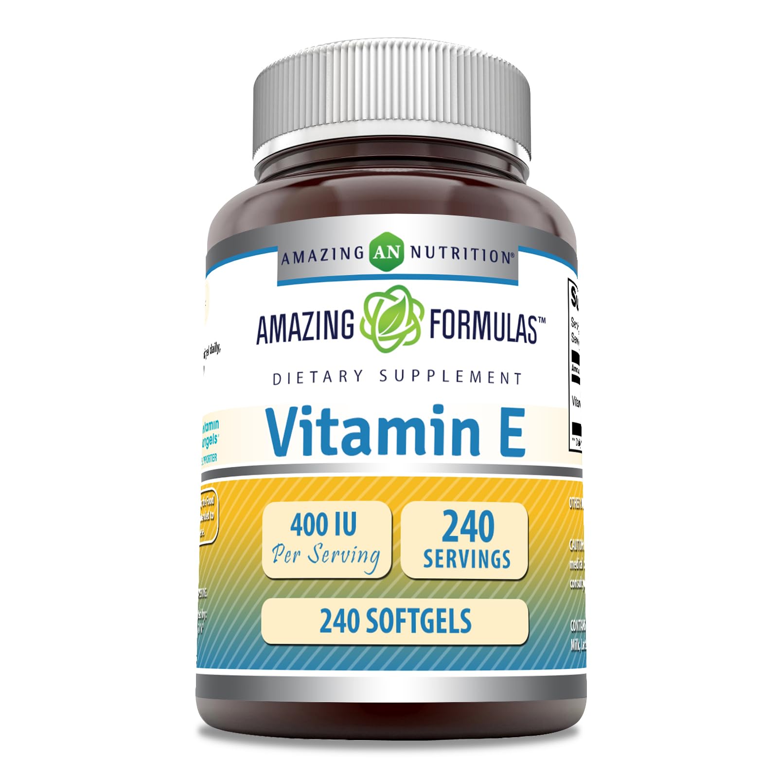 Amazing Formulas Vitamin E Supplement | 400 IU Per Serving | 240 Softgels | Non-GMO | Gluten-Free | Made in USA