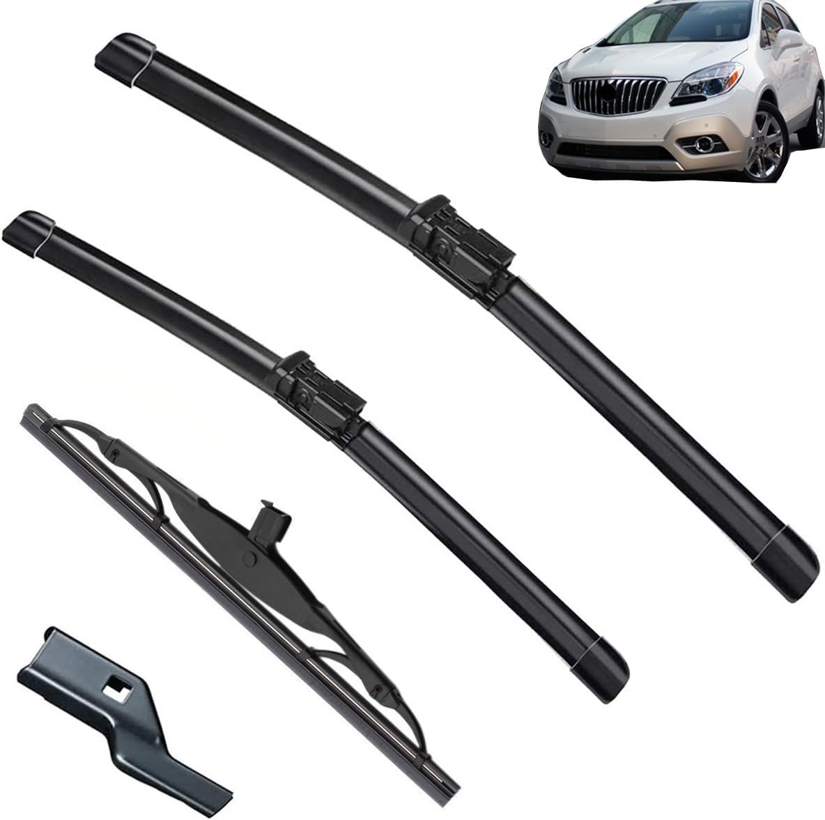 Compatible with Buick Encore 2012-2019 26"+14"+10" Front Rear Wiper Blades Brushes Cutter Accessories 2013 2014 2015 2016 2017 2018 2019