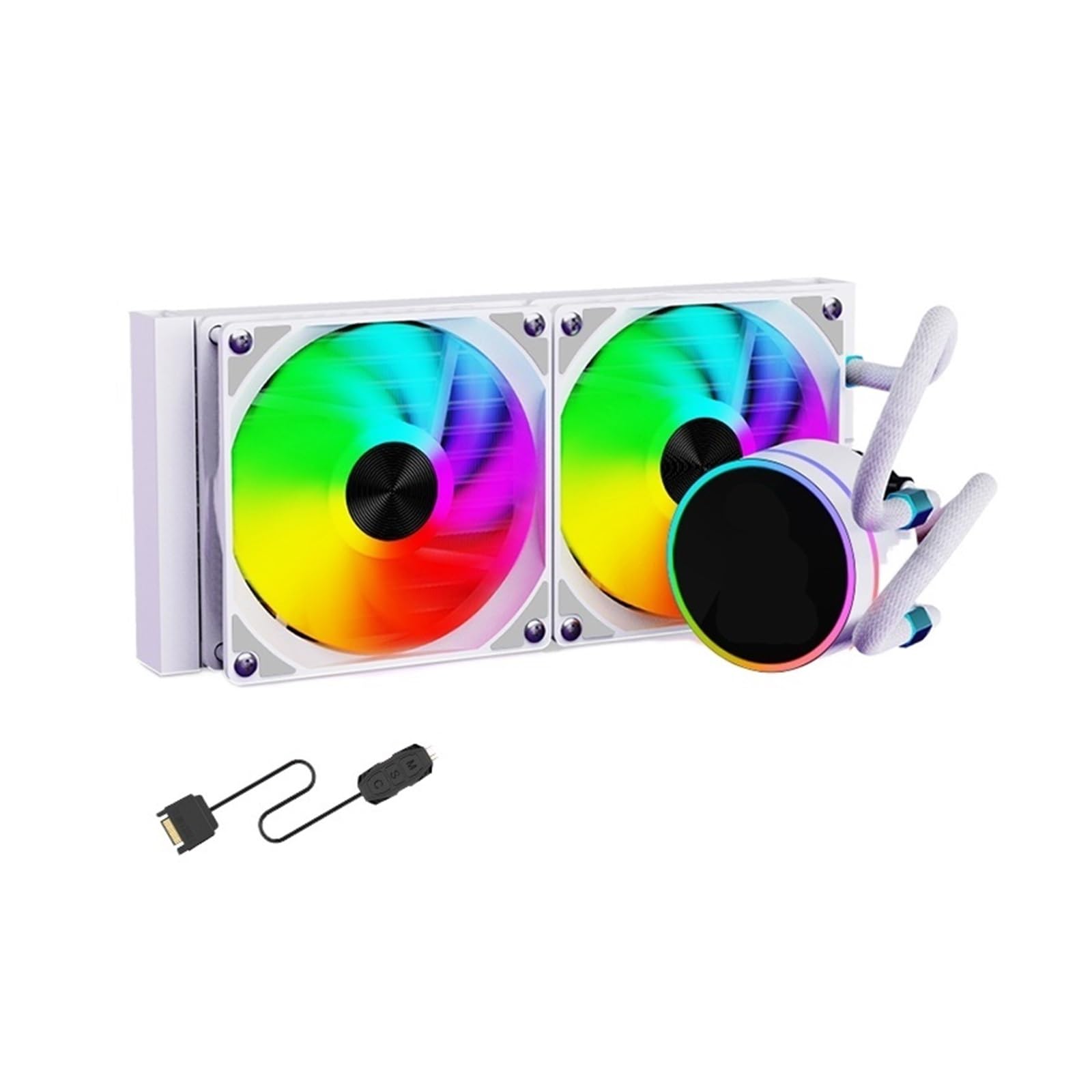 Radiateur ordinateur 240mm watercooling CPU pour socket AM5 et Intel 1700 blanc