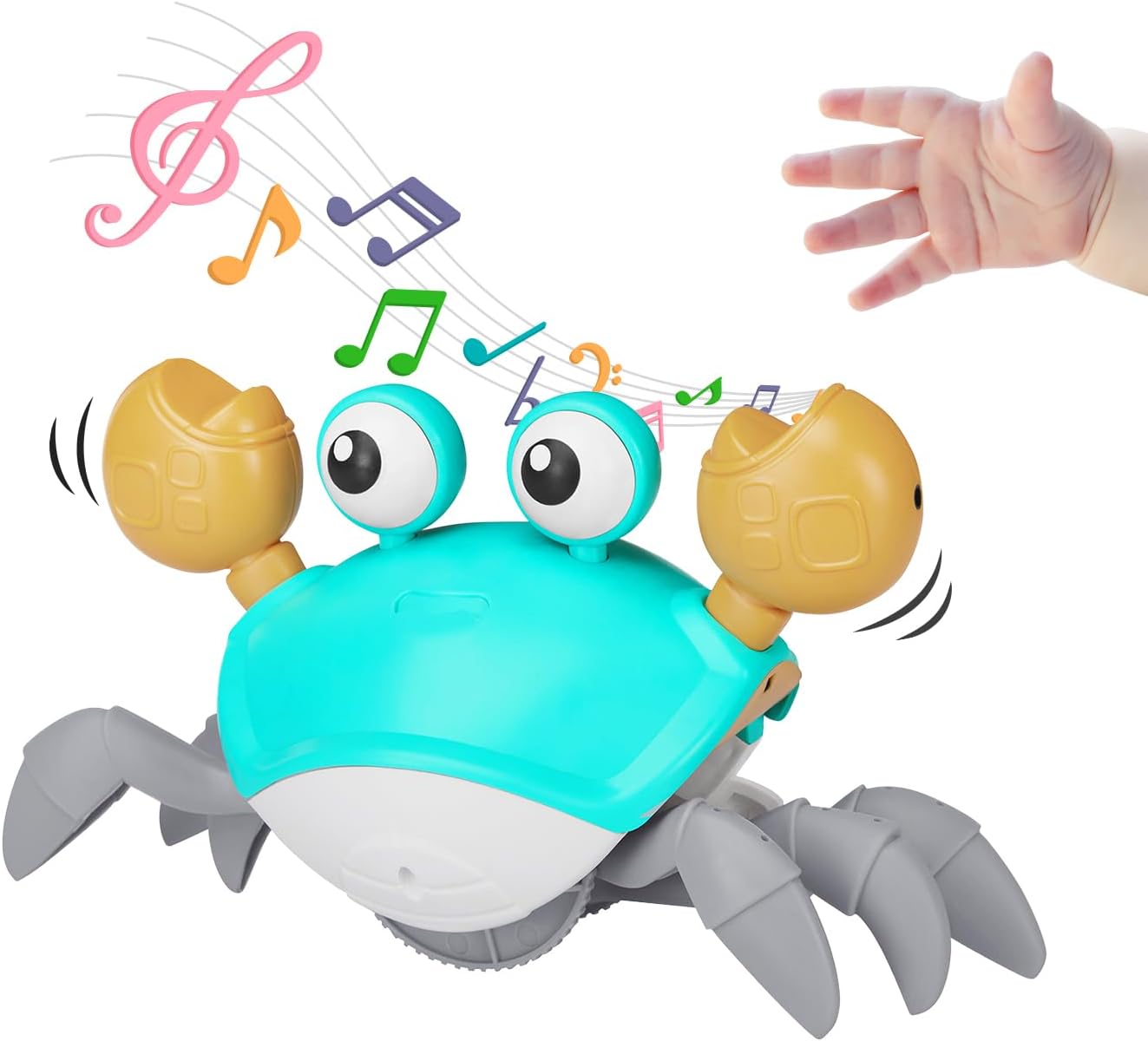 Amazon Brand - Jam & Honey Crawling Crab | Musical Toys for Toddlers | with Led Lights | Great Birthday Gift | Toys for Kids