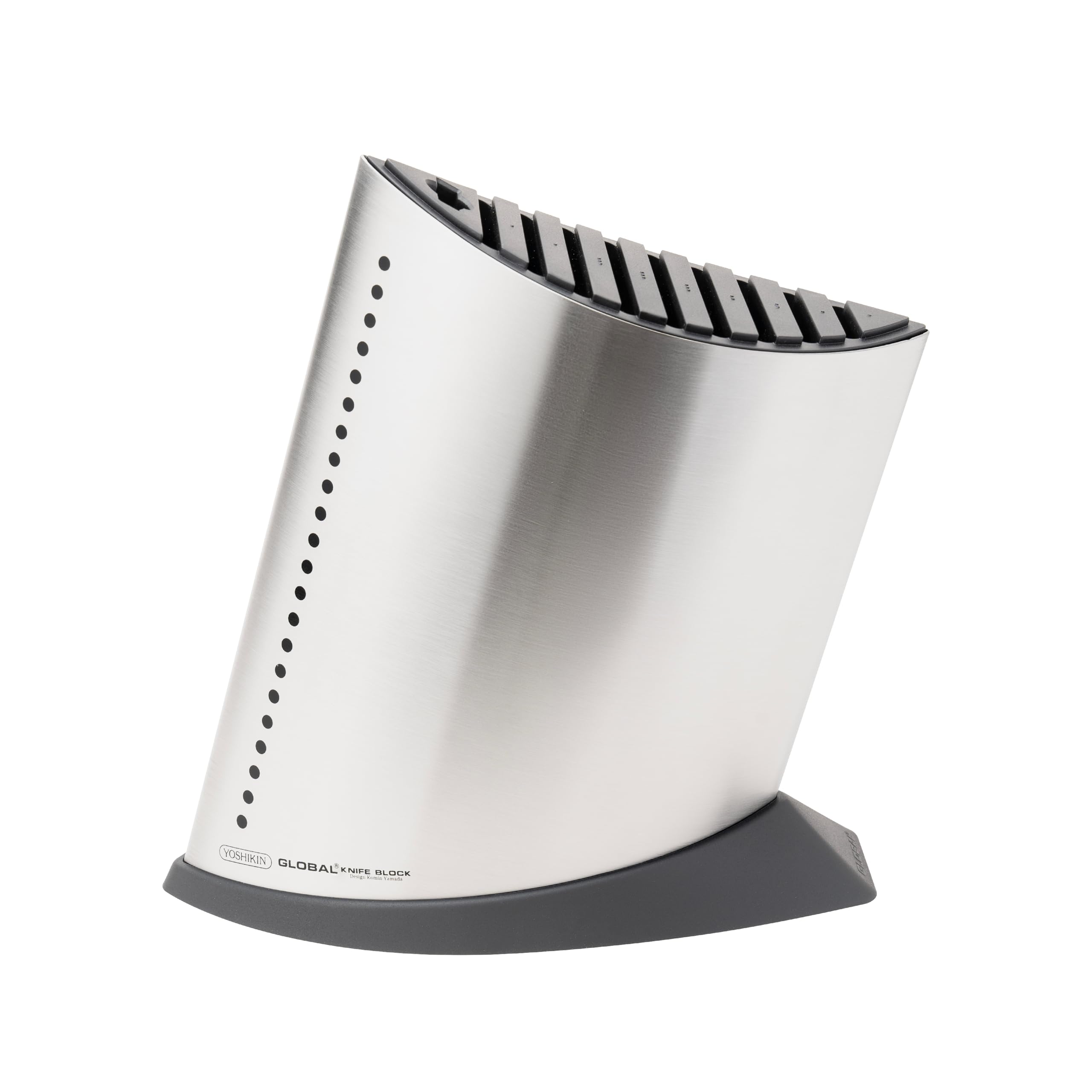 Global GKB-52-10 Slot Ship Shape Knife Block - Stainless Steel