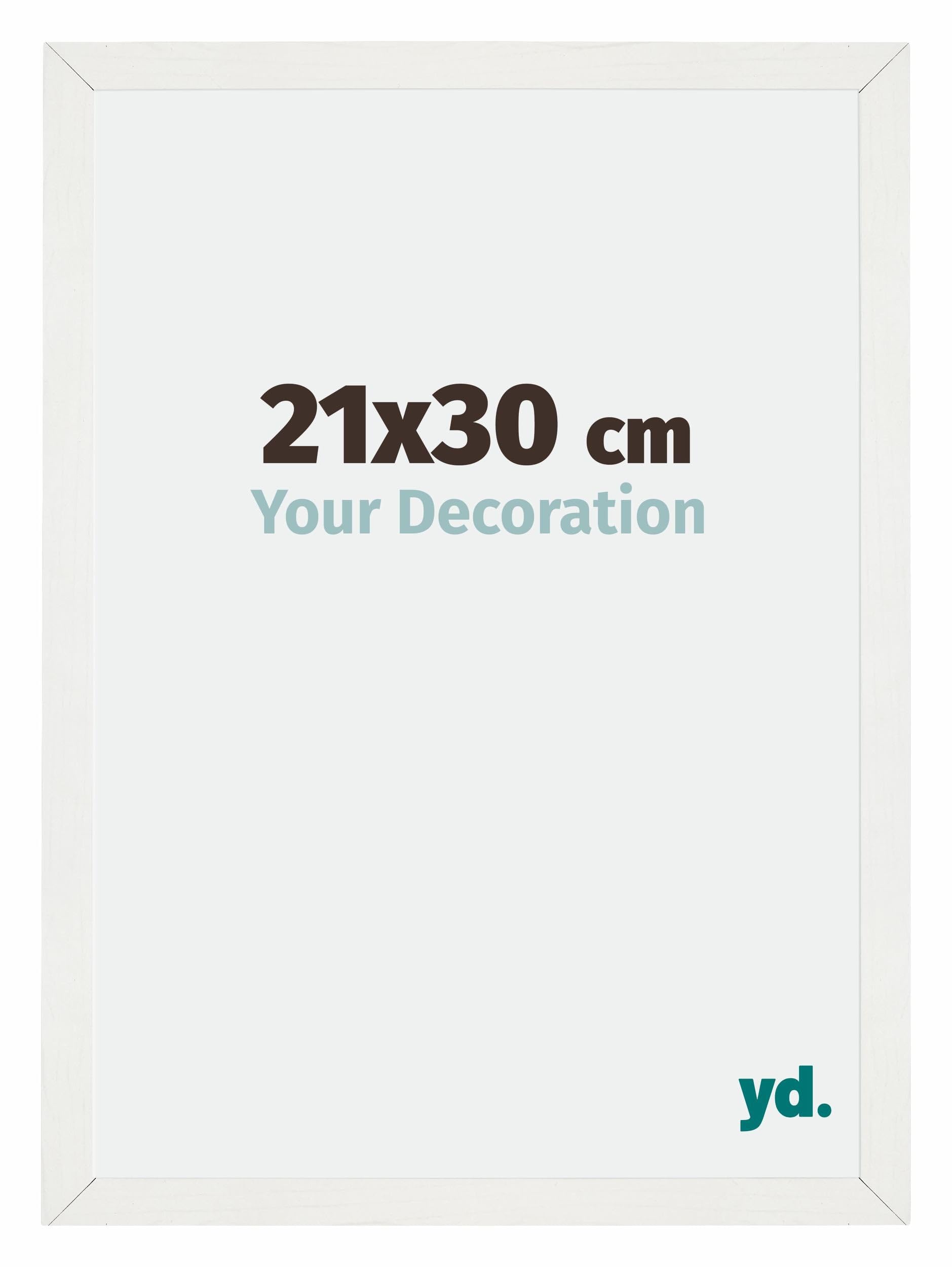 Your Decoration - Picture Frame 21x30 cm - White Swept - Decorative Wall Frame in MDF with Antireflection - Frame 21x30 - Mura — image 1