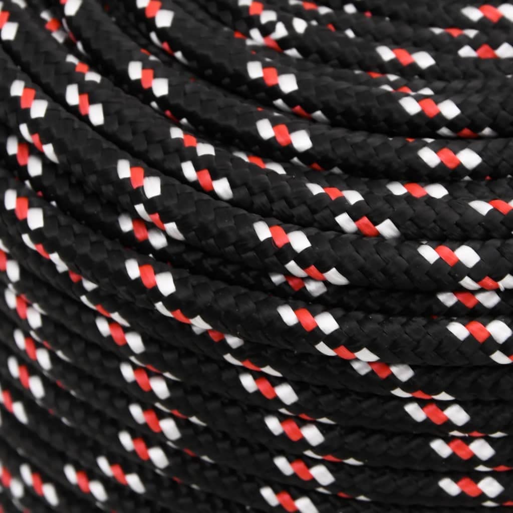 Bootsseil Schwarz 6 mm 250 m Polypropylen, Somanki Ankerleine, Boot Fenderleine, Festmacherleine, Tauwerk, Kletterseil, Wurfleine, Schaukelseile, Schwimmleine