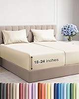 Vista 43 de Juego de sábanas Queen de bolsillo extra profundo, sábanas transpirables y refrescantes de 4 piezas, juego de sábanas de lujo de hotel, ultra suave