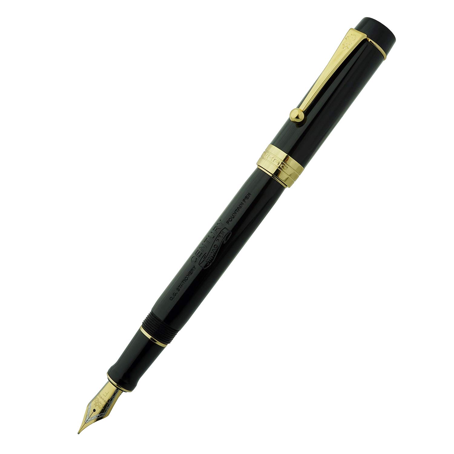 Jinhao 100 Fountain Pen Celluloid Classic Style, #6 Nib Smooth Writing Instrument with Refillable Converter and Pen Case Set