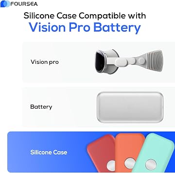 Vision Proバッテリーパックケース用ソフトシリコンケースカバー - 便利なバッテリーホルダー - VRヘッドセット用ビジョンプロアクセサリーケース - Apple Vision Proバッテリー用シリコンプロテクターオレンジ