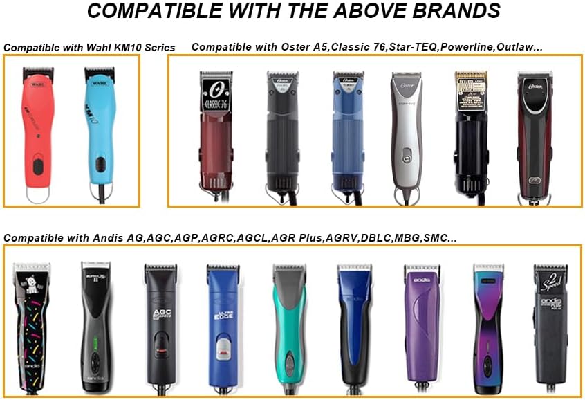 Miniatura 5 de 000 cuchillas de cerámica de repuesto desmontables profesionales de 0.020 in, compatibles con la mayoría de las tijeras Andis, Oster A5. Longitud de