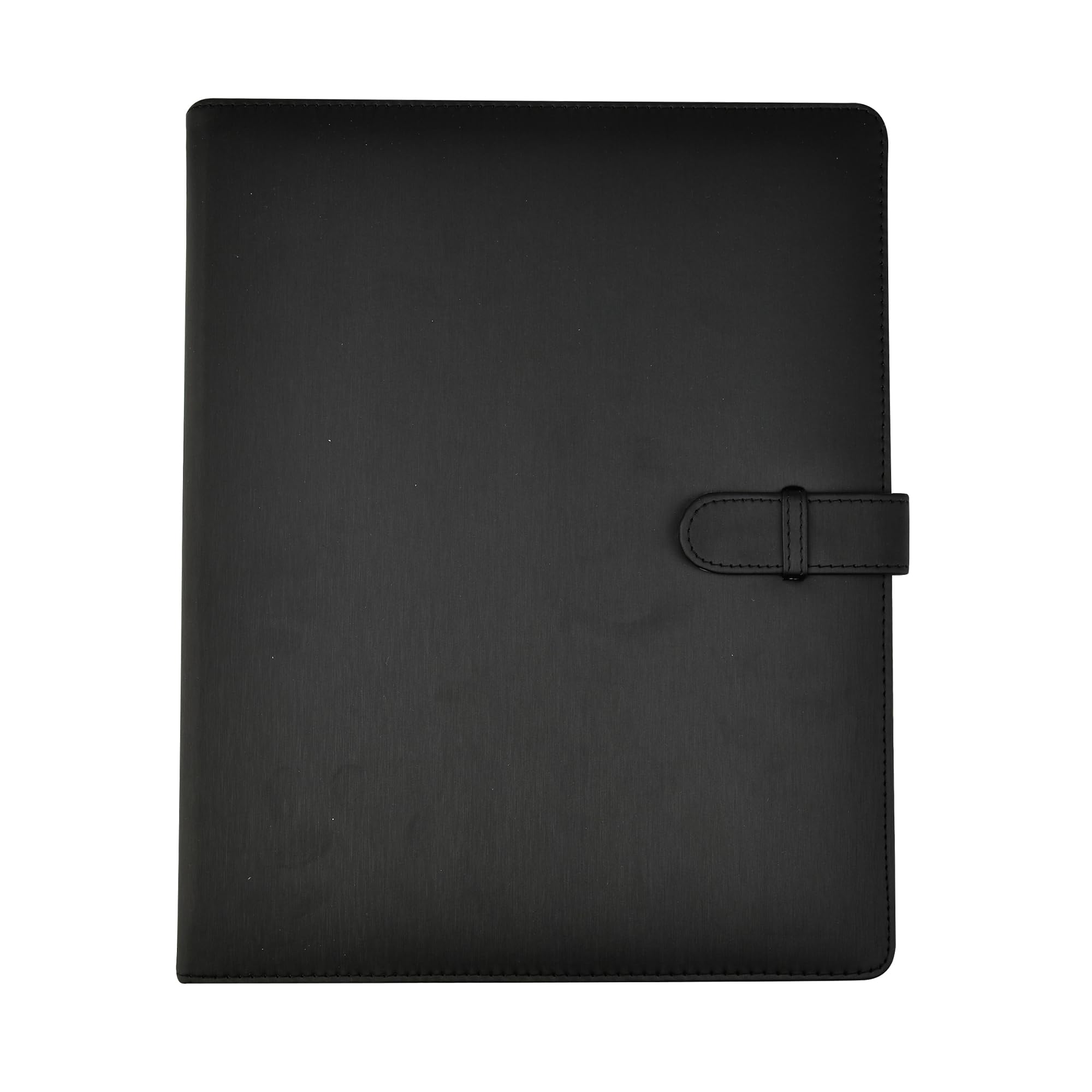 Arpan A4 Professional Presentation Display Book with 50 Sheets & Inner Pockets – Soft Touch Portfolio Binder, A4 PU Faux Leather Binder, Professional Portfolio Book Binder with Closure Belt (Black)