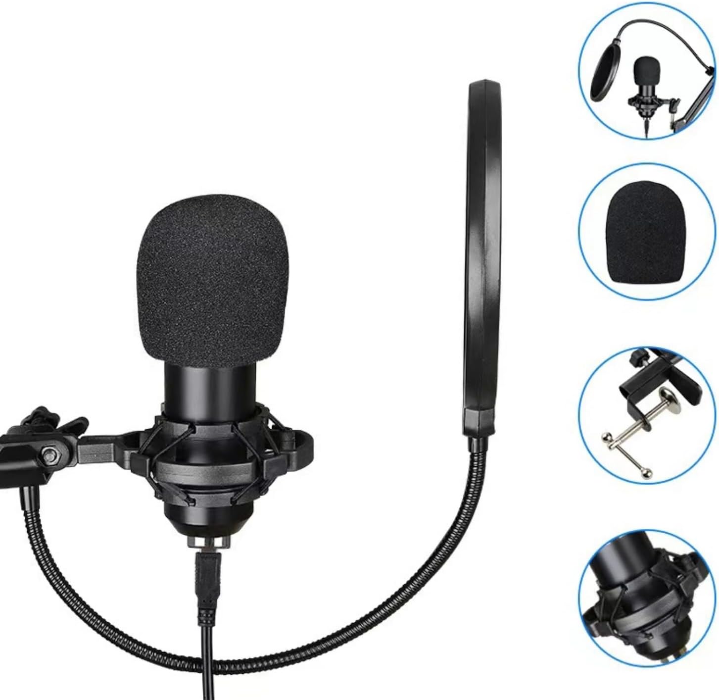 SIBORIE F998 Podcast Equipment Bundle for Tiktok and YouTube Vlog,Sound Board with Audio Interface,Condenser Karaoke Microphone,Streaming Podcast Starter Kit DJ Audio Mixer (F998+BM800 MIC)