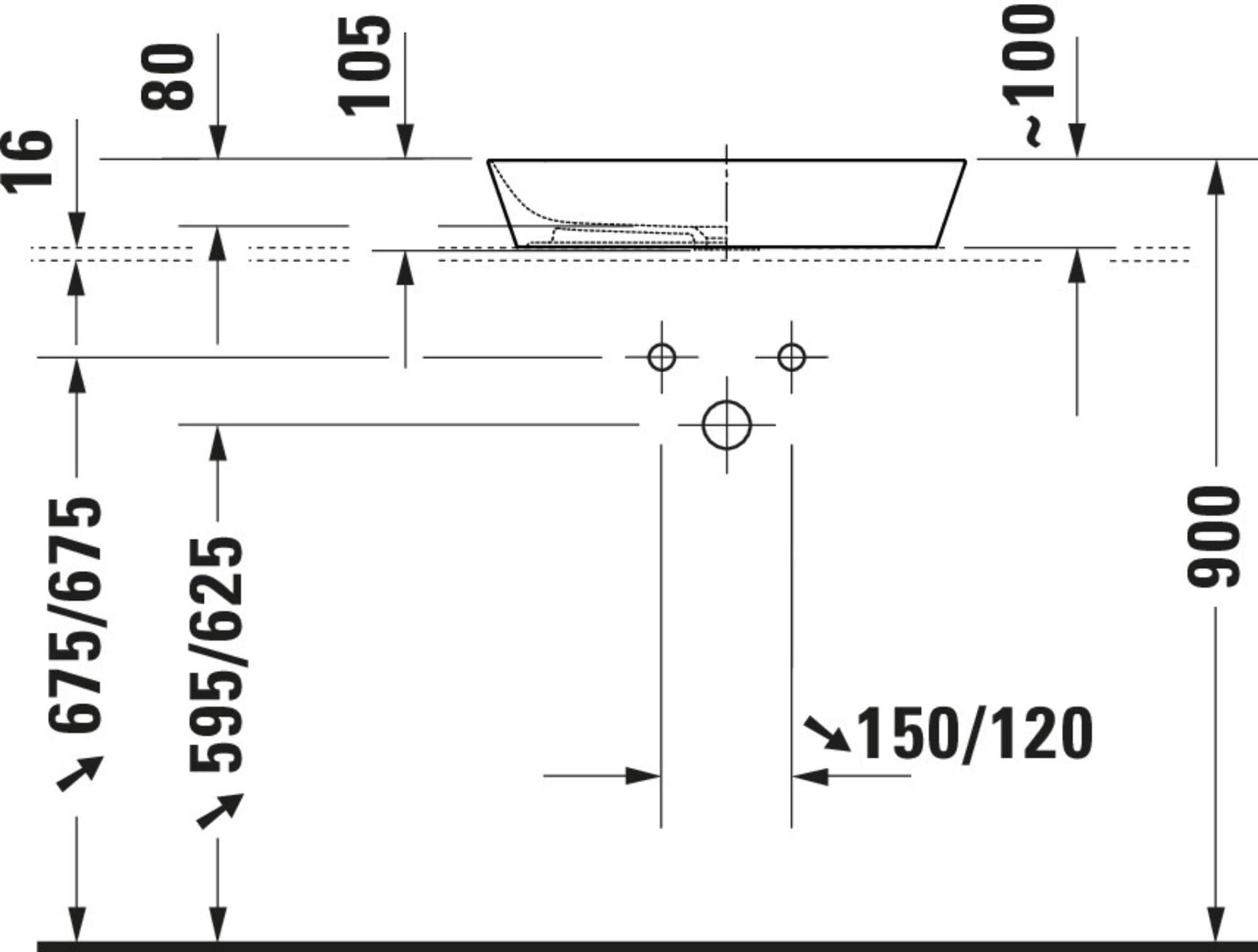 Duravit évier Cape Cod, 550x400 mm, sans Table de robinetterie, sans trop-Plein, Coloris: Couleur intérieure Blanche, Couleur extérieure Blanche - 2347550000