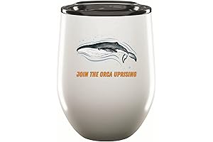 12oz Wine Tumbler Cup for Orca Uprising Fans and Ocean Animal Lovers