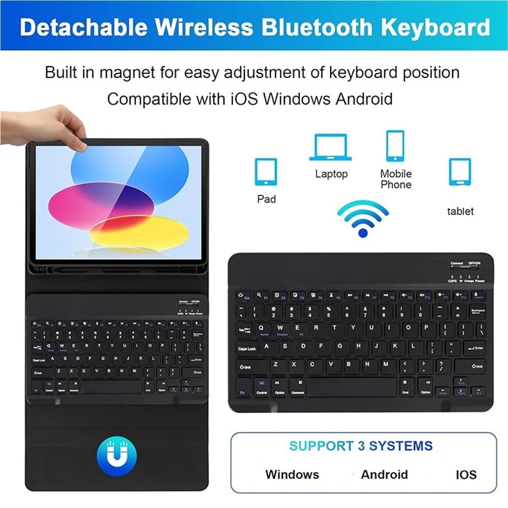 Custodia Con Tastiera E Mouse Per IPad Air 13" 2024, In PU+TPU Con Supporto E Portapenna, Staccabile E Magnetica (viola)