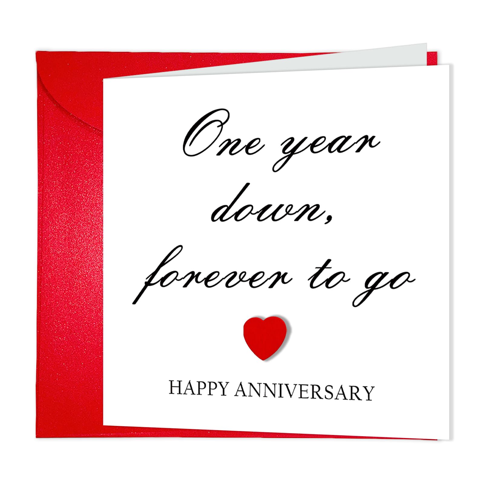 Special One Year Anniversary Card for Him Her, Happy First Anniversary Card for Lover, 1st Wedding Love Anniversary Card to BF GF, with Envelope
