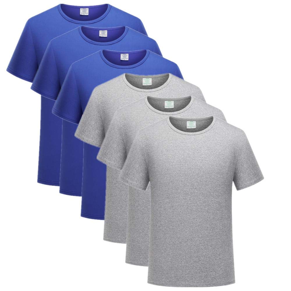 T-shirty męskie modal okrągły dekolt t-shirt kombinezon (6 sztuk), K, S