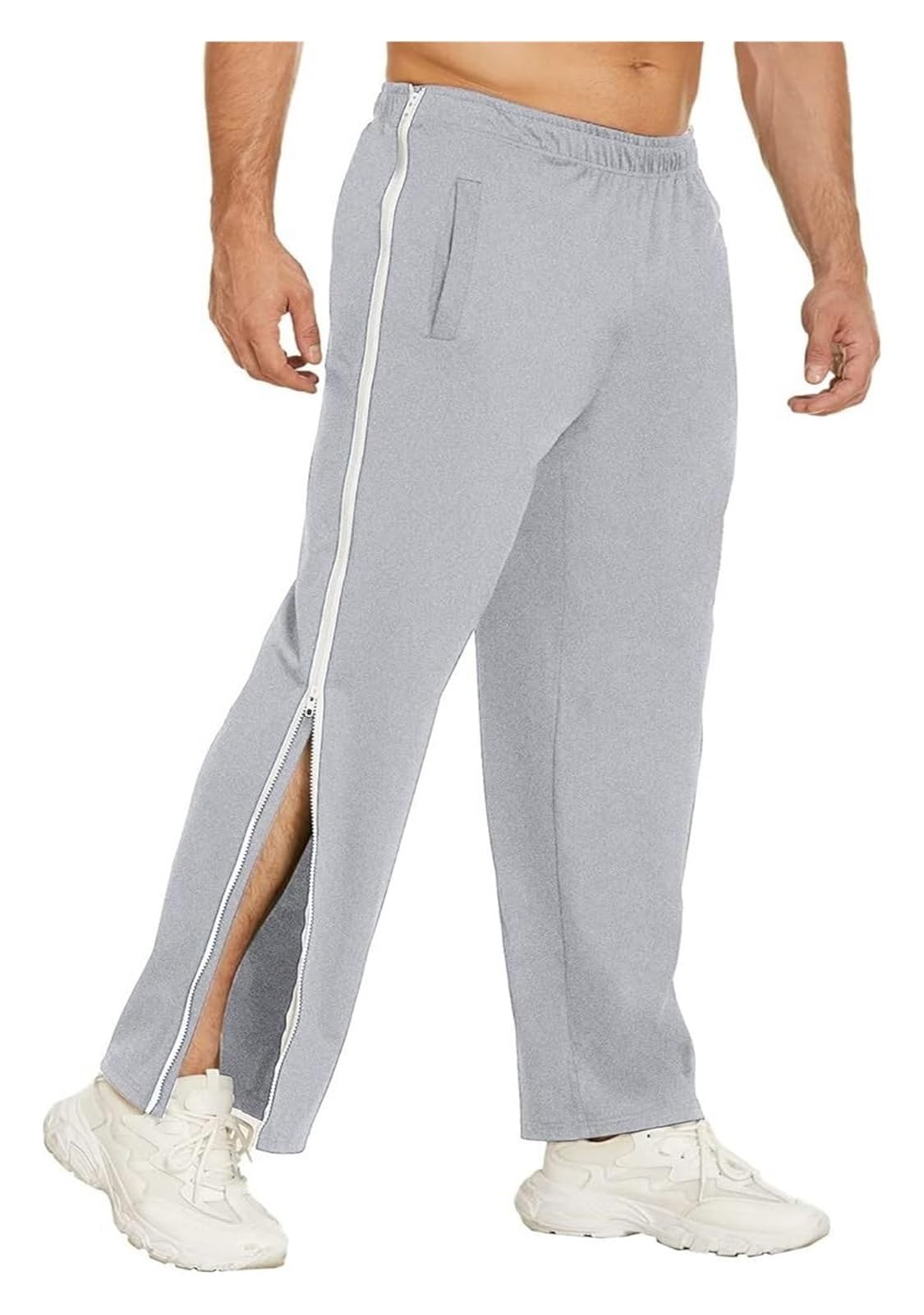 Revalidatiebroek For Dames En Heren M-3XL, Ritssluiting Aan De Zijkant Op Het Been, Wijde Revalidatiebroek For Dames En Heren, Zijopening, Sportbroek Met Wijde Pijpen, Casual(Dark blue,M