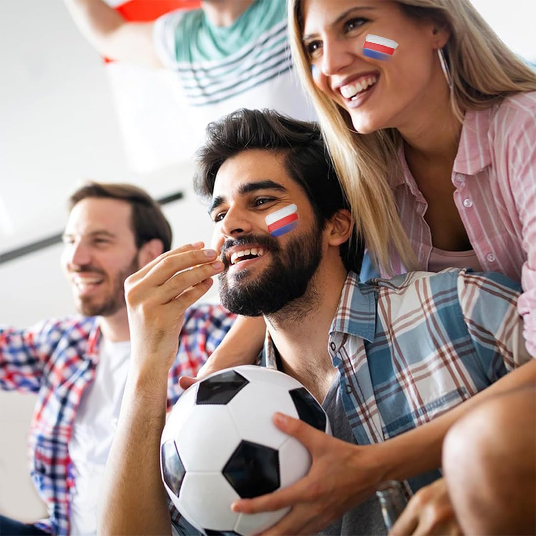 Crayon de Maquillage, 2 Sticks Maquillage, Stick de Maquillage Tricolore, Facile à Appliquer et à Enlever, Idéal pour Supporter l'équipe de France JO 2024