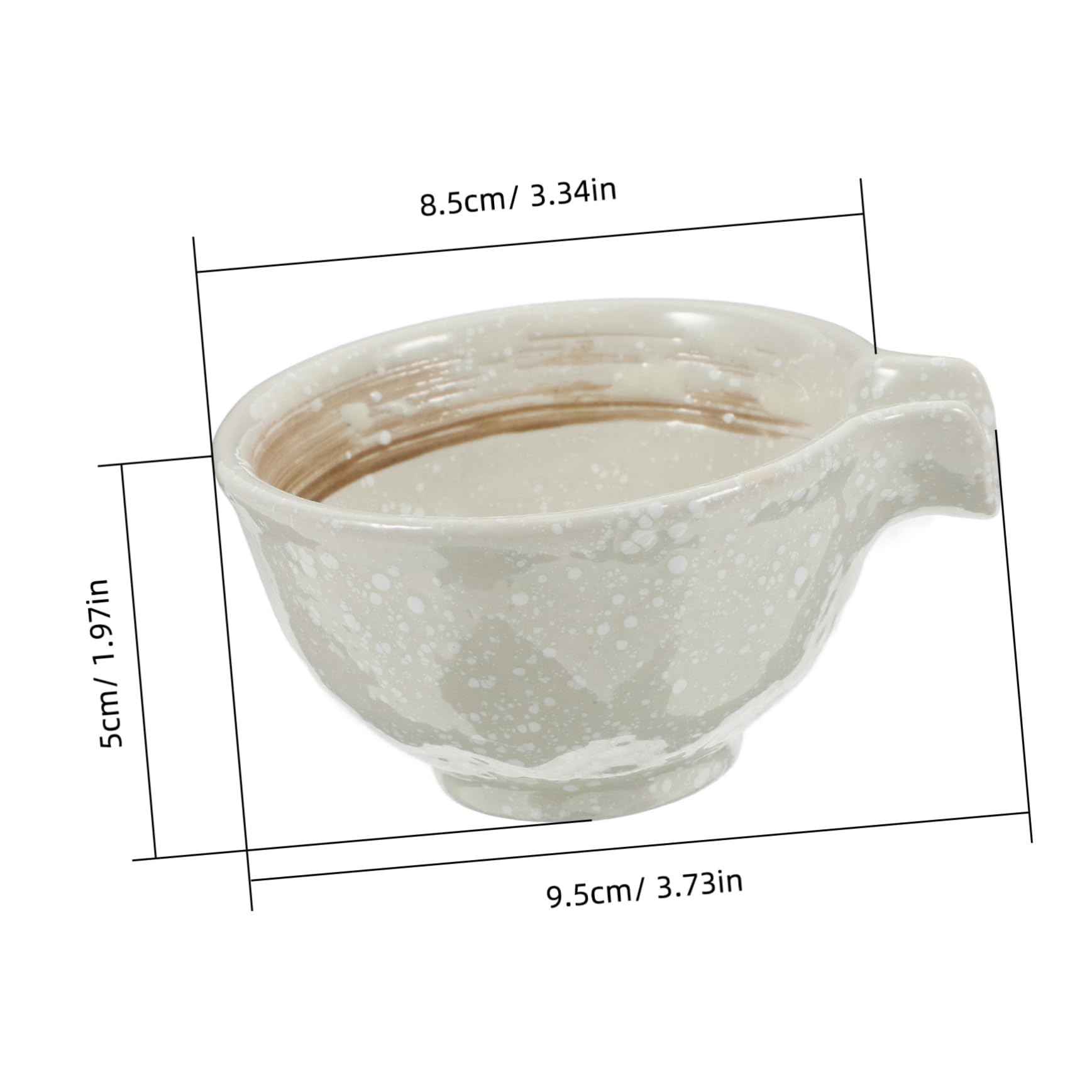 Garneck Japanese Side Dish Bowl Ceramic Sauce Bowl Spout Dipping Sauce Cup Multifunctional for Hot Pot Barbecue and Snacks
