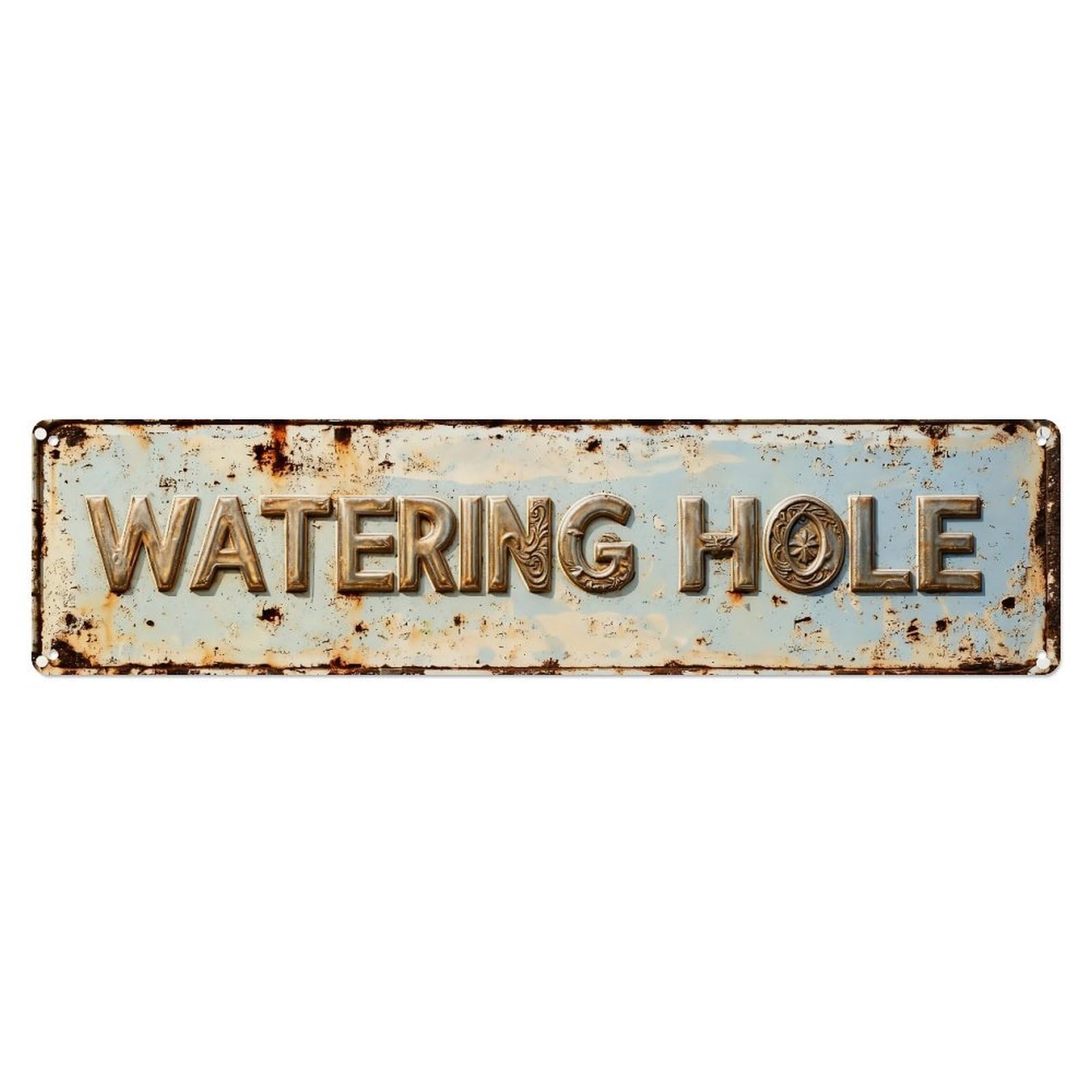 Iageret Vintage Rusty Metal Sign With Red Text Metal Tin Sign Retro Wall Decor, Bar Garage Cafe Kitchen Home Wall Art Poster Decoration 4X16inches