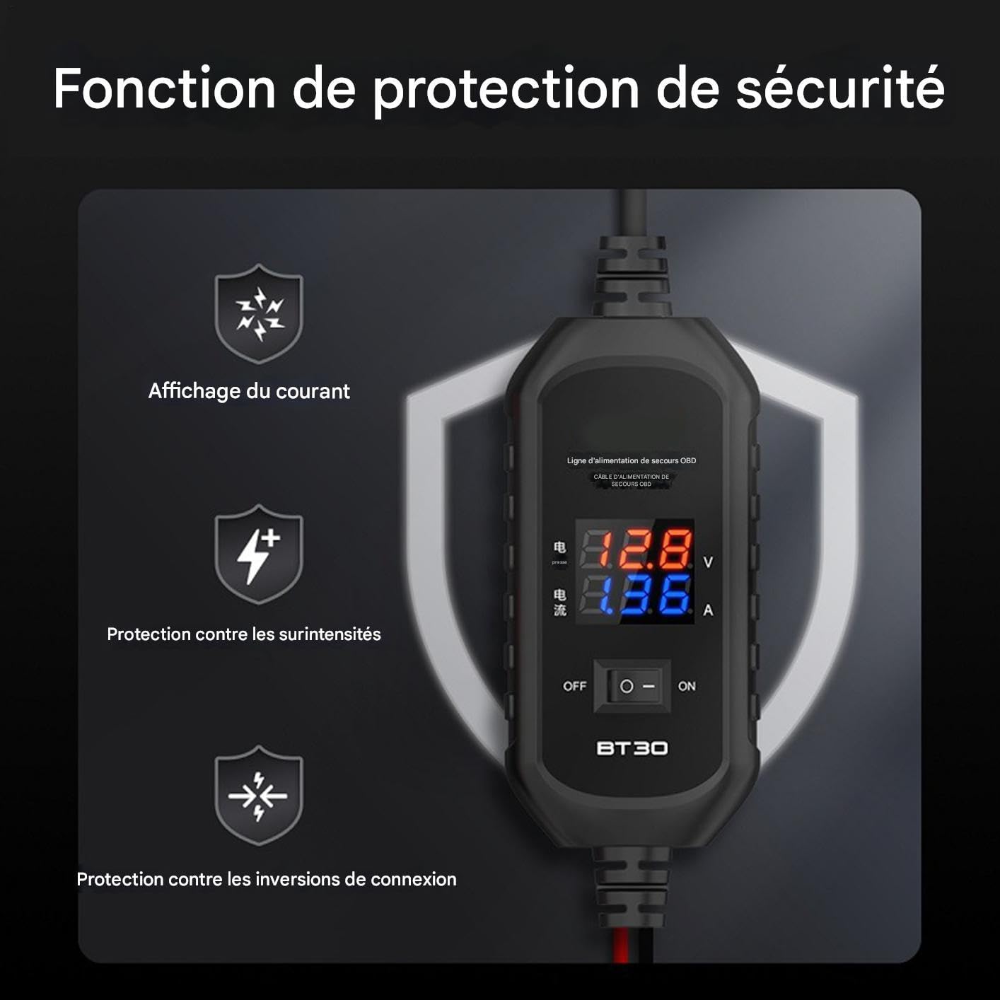 Protecteur De Batterie Automobile Alimentation De Secours pour ECU Véhicule
