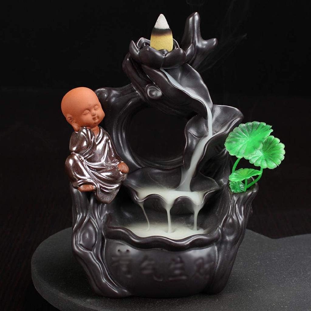 Ornaments, Ceramic Incense Burner-Incense Burner, Backflow Incense Burner Holder Ceramic Incense Holder Ceramic Ornament Gift Monk