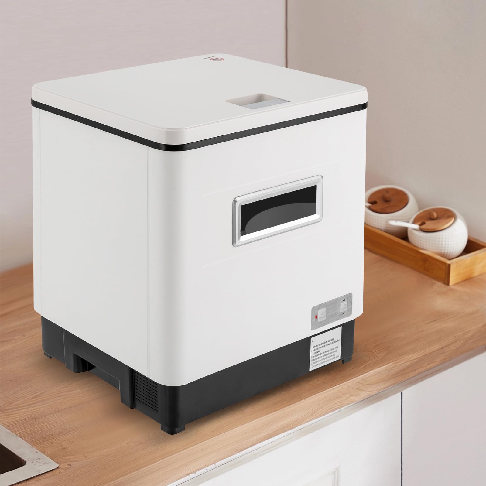 800 W 360 grados Mini lavavajillas de mesa independiente con 6 programas, perfecto para apartamentos, dormitorios y autocaravanas
