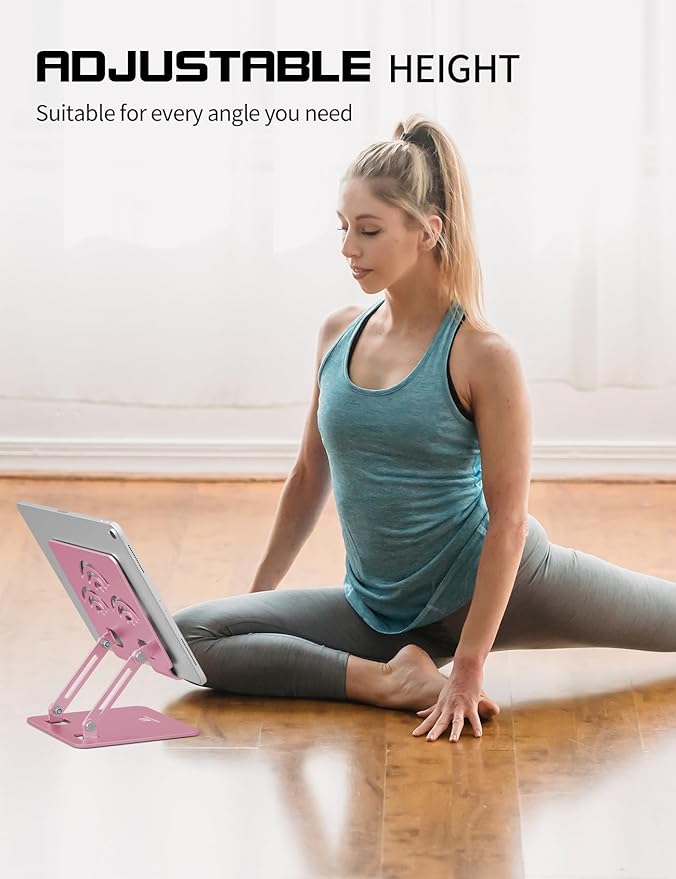 Soporte Ajustable para Tablet ToBeoneer Color Rosa Aluminio miniatura 6