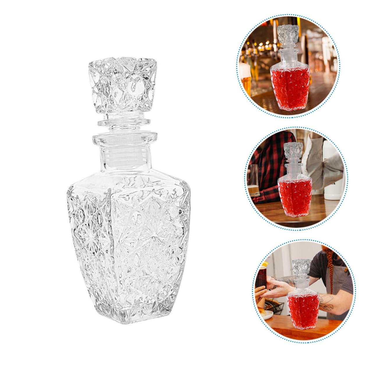 2 Stück Kreative Glasflasche für Wasser und Likör 250ml mit Elegantem Design und Praktischem Verschluss als Weingeschenkverpackung