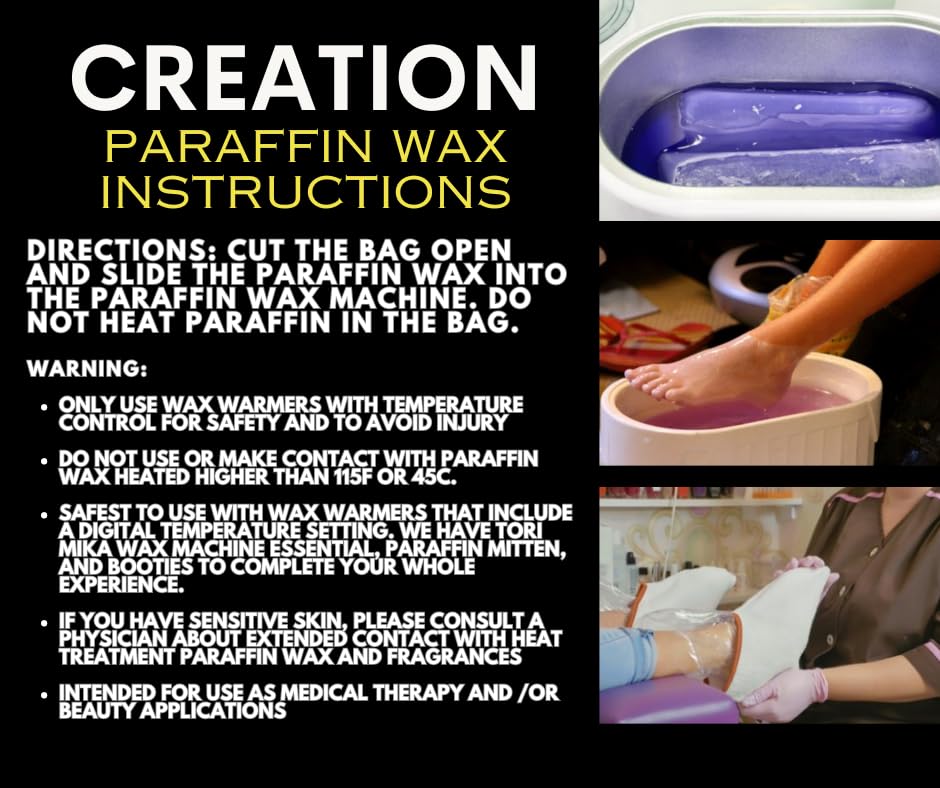 Paraffin Wax Refills by Creation: 6 lbs Peach Scented Paraffin Wax Beads Blocks for Paraffin Bath, Paraffin Wax Machine Refills for Hand Feet Dry Skin, Relieve Stiff Muscles Pain Deep Hydration