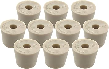 #6 Rubber Stopper with Hole - 10-Pack