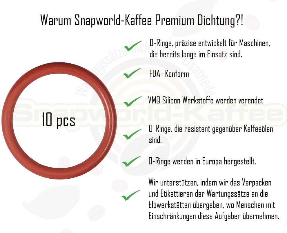 Lot De 10 Joints Toriques Pour Groupe D'Infusion Machines à Café Saeco, Philips, Gaggia, Bosch, Miele, Etc.