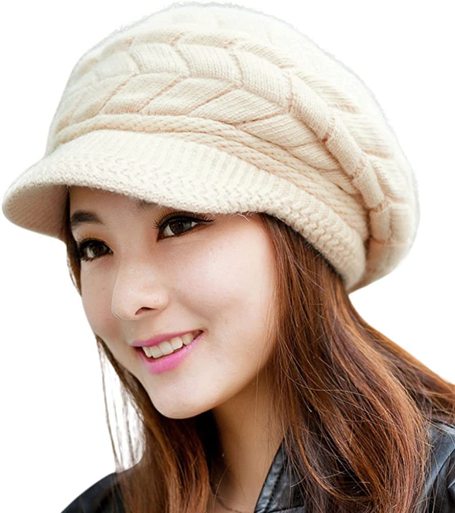 Imported Unisex Wool Men and Women Winter Cap Woolen Knitted Warm Hat (Fur Inside) Hats for Ladies Beanie Girls Skullies Caps (Beige)