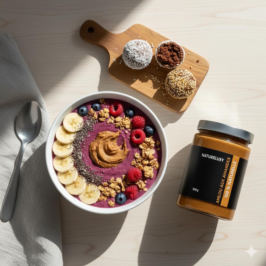 Natureluxy – Amlou 500g | Pâte à Tartiner Traditionnelle Marocaine | À l’Huile d’Argan & Amandes | Recette Authentique & Naturelle