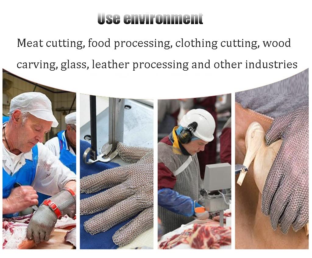 WXYZ Guantes Anticortes Guantes antideslizantes,resistentes al desgaste y resistente al desgaste,guantes de trabajo de seguridad de acero inoxidable utilizados for sacrificar,eliminar ostras y matar p
